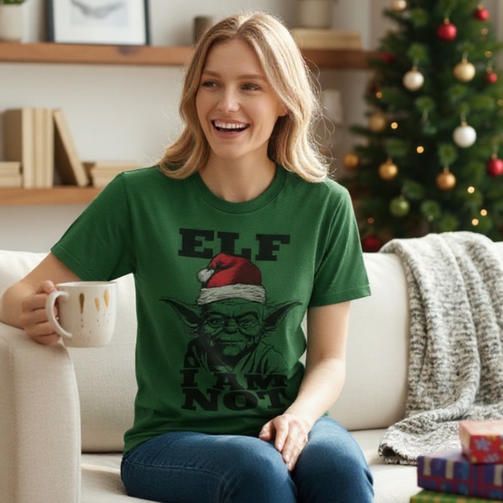 3/$29 Star Wars Elf I Am Not Graphic Holiday Christmas Ugly Tee Shirt Unisex S…